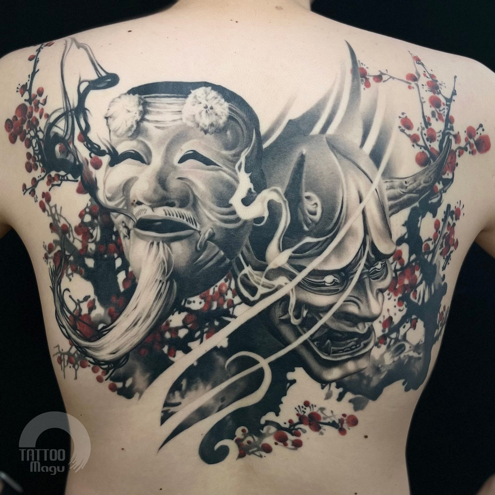 能面 / Noh mask - TATTOO MAGU｜世界で一つの刺青を高知から